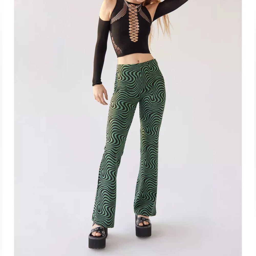 Urban Outfitters | Bryn Pull-On Allover Design Flare Pants